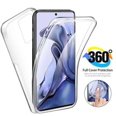 360 Degree Double Clear Case For Xiaomi Redmi Note 11 10 10S 9S 9 8T 8 Pro 11T 9T 9A Mi 11 Pro Ultra Poco M3 X3 NFC Silicone Front Back Full Cover
