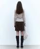 INSILENCE WOMEN Moleskin Belted Skirt Brown