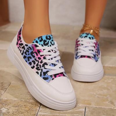 Mode Neue Flut Wohnungen Leopard Frauen Schuhe Plattform Lace-up Sport Schuhe Mode Gemütliche Herbst Casual Schuhe Designer Walking
