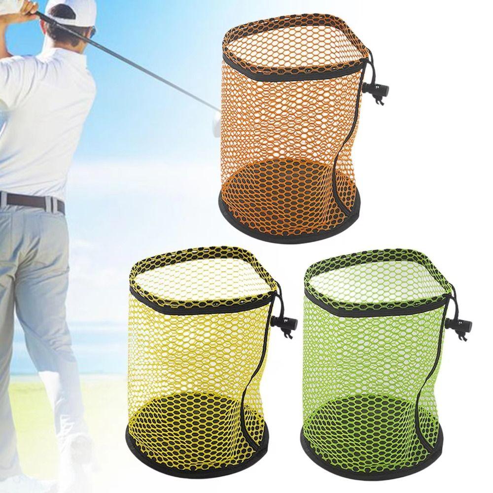 Drawstring Pouch Golf Ball Organizer Nylon Material Golf Ball Mesh Bag  Golf Accessories