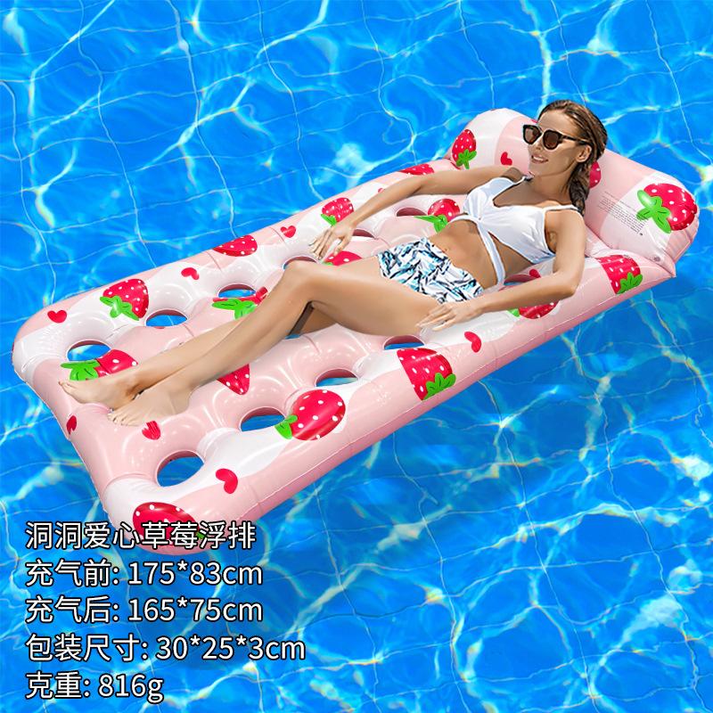 2026 Inflatable Float  Plaid Pineapple Pool Float Cartoon Thickened PVC Inflatable Mattress for Swimming Pool