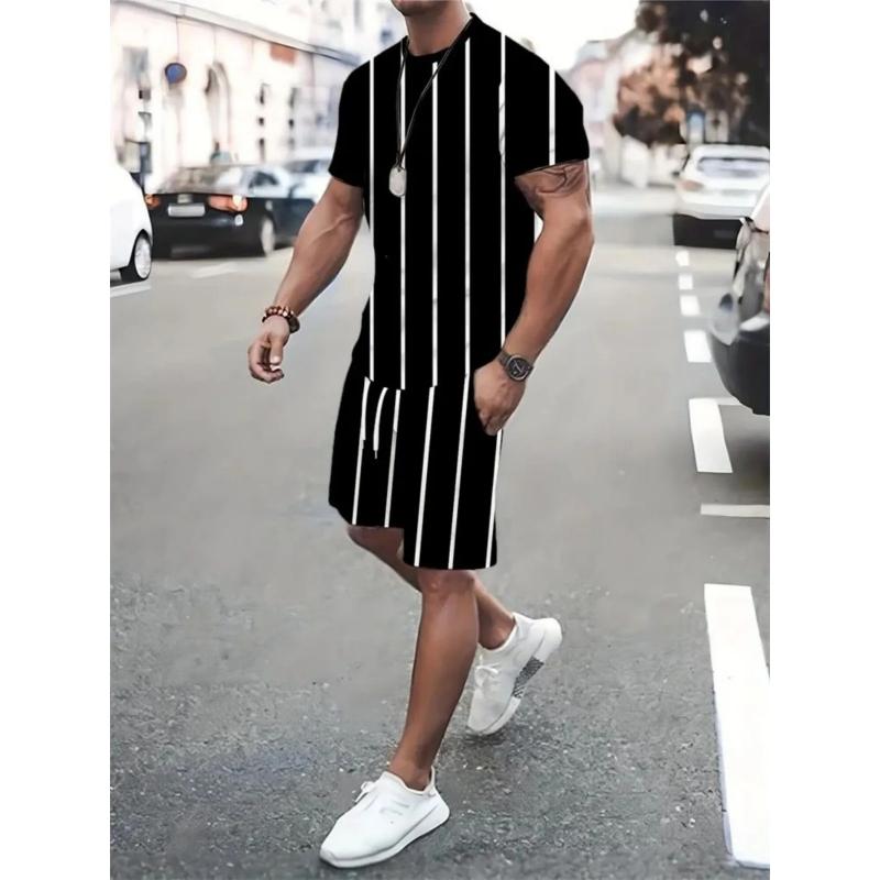 

Men s Fashion Shorts Set Loose Crew Neck Sport Wear Men’s 6XL