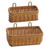 Kitchen Wall Storage Solution For Vegetables And Spices Woven Wall Hanging Storage Basket