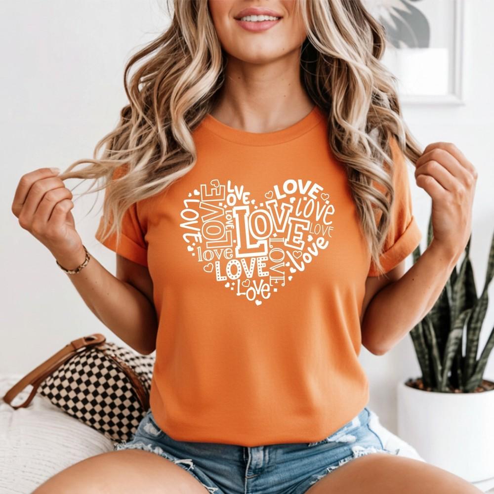 Unisexs Love T Shirt Soft Feel Comfortable Summer Fashionable Casual Tee