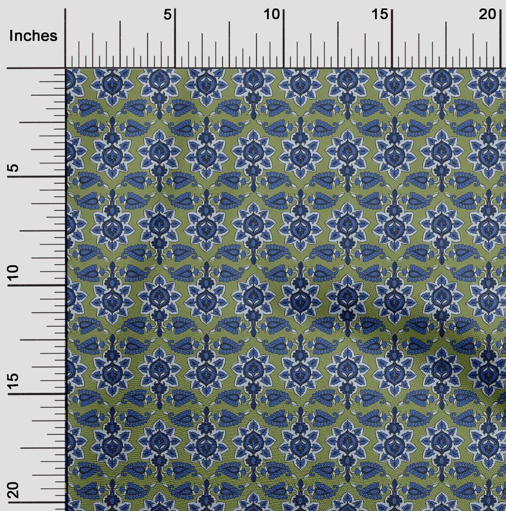oneOone Cotton Flex Fabric Floral & Paisley Block Print Sewing Fabric BTY 40 Inch