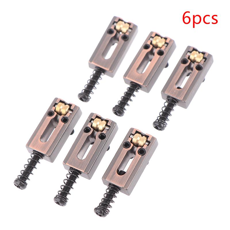 1/6Pcs Zinc Alloy Electric Guitar Roller Bridge Tremolo Saddles For Electric Guitar Replacement Bridge Saddle Set