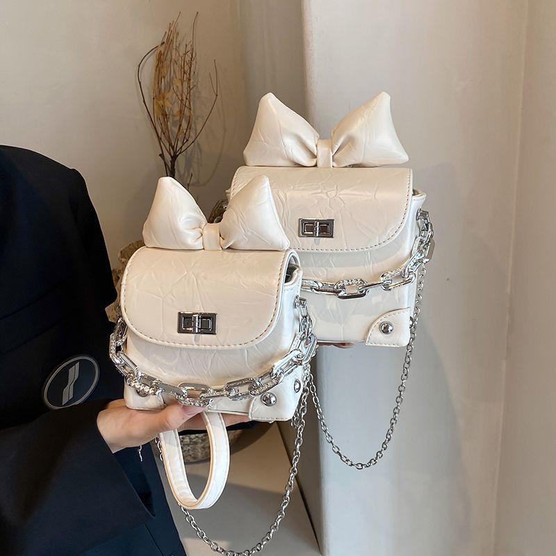 Niche texture bow mouth red envelope super foreign style mobile phone bag exquisite cute box bag mini chain messenger bag