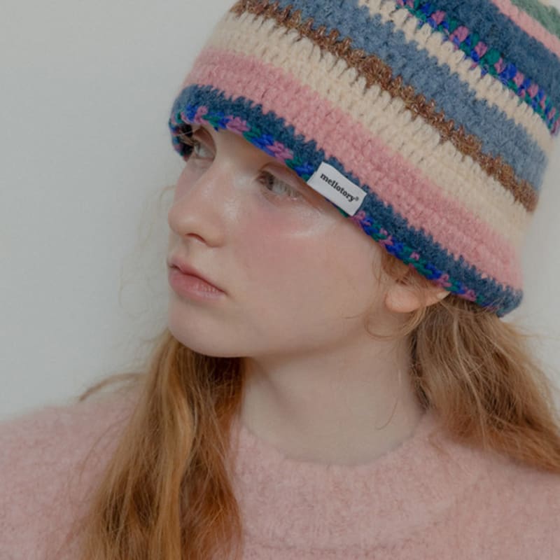 

mellotory Bohemian Knit Hat (Mix Pink) Mix Pink
