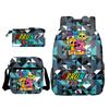 Boys Backpack Rhythm Box Treasure Children's School Bag Anime Satchel Pencil Bag Oxford Cloth Elementary School Student D