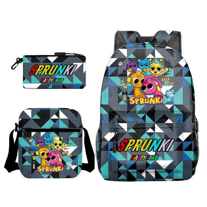 Boys Backpack Rhythm Box Treasure Children's School Bag Anime Satchel Pencil Bag Oxford Cloth Elementary School Student D