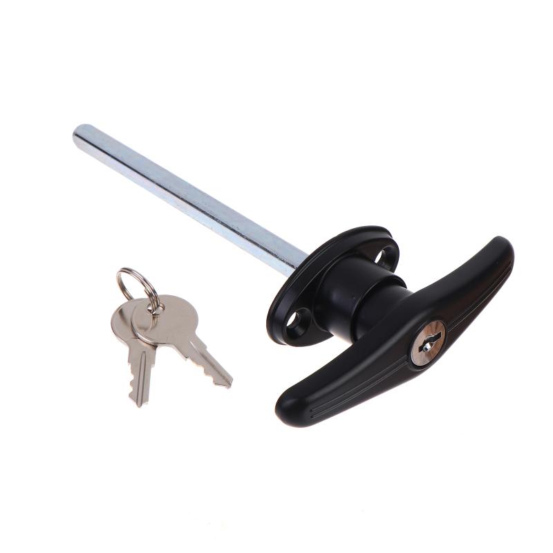 Shed Barn Garage T-Handle Lock Replacement Set Keyed Entry with 2 Keys 1 Pack for Outdoor Gate Door Use чёрный