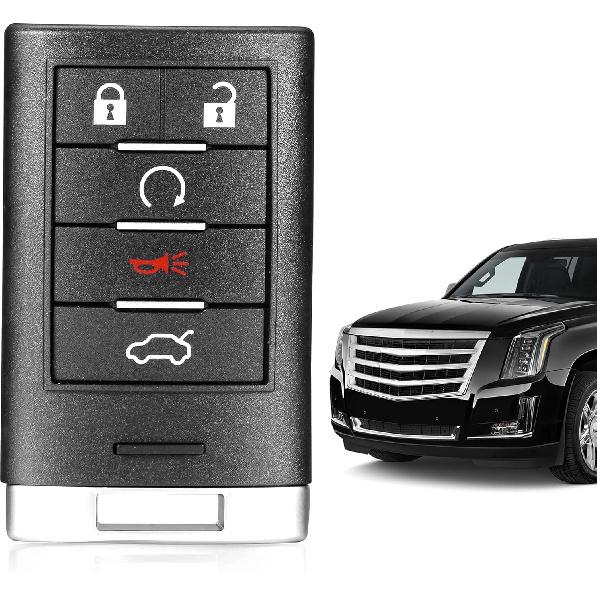 Key Fob VOFONO Keyless Entry Remote Smart Replacement Compatible With Cadillac CTS 2008-2015/ STS 2008-2011 (FCC ID: M3N5WY7777A) 5 Buttons
