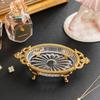 Bandejas de Vidro de Latão de Luxo Leve Escultura de Palácio Francês Brincos Bandeja de Armazenamento de Joias Organização de Entrada de Casa Bandeja Decorativa
