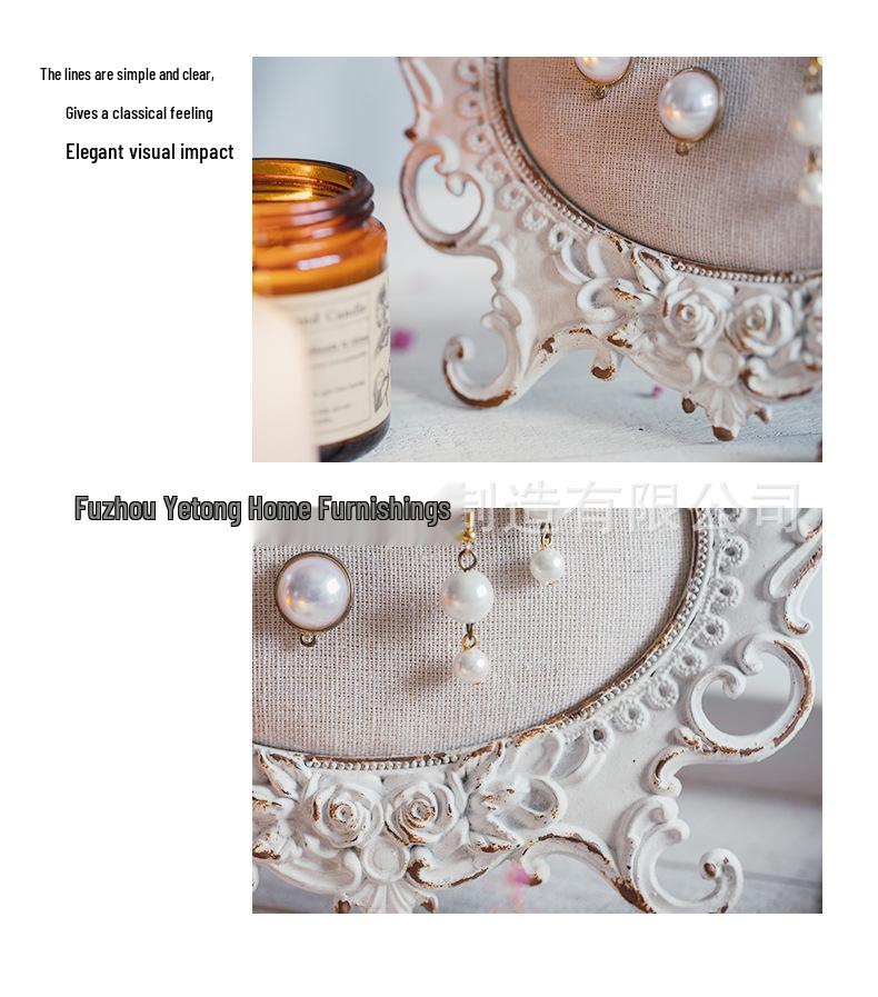 Mini Retro Jewelry Rack: Soft American-Style Vanity for Earrings and Nail Art