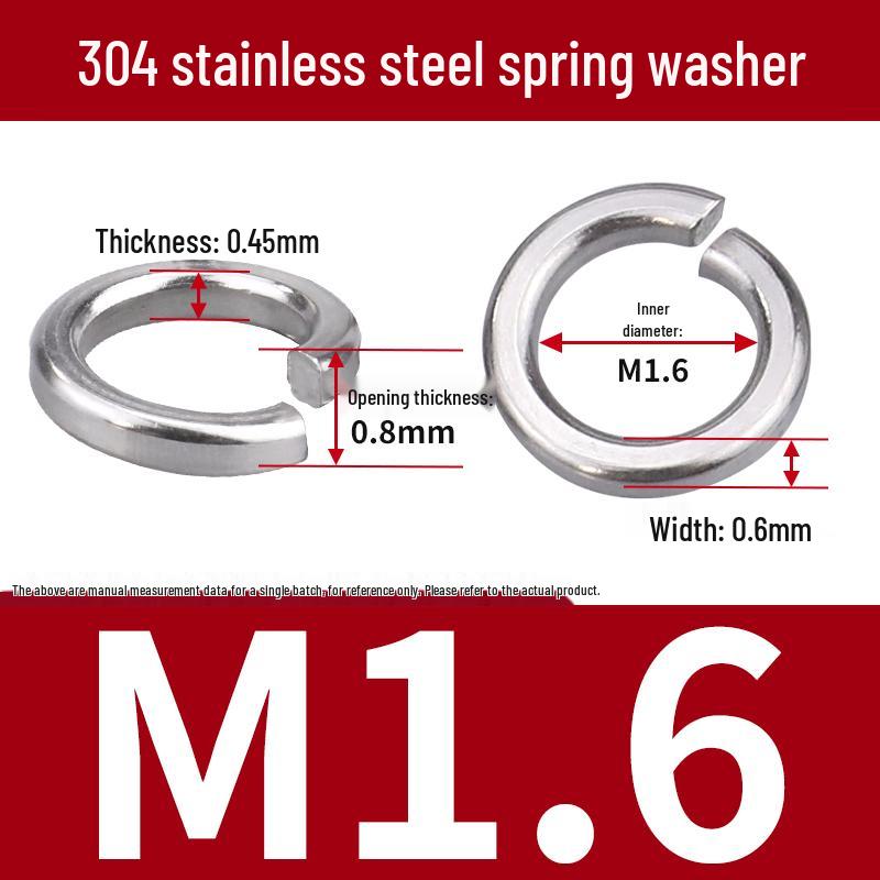 Stainless Steel & Blackened Carbon Steel Spring Washers (M1.6-M42) Elastic Open Washers