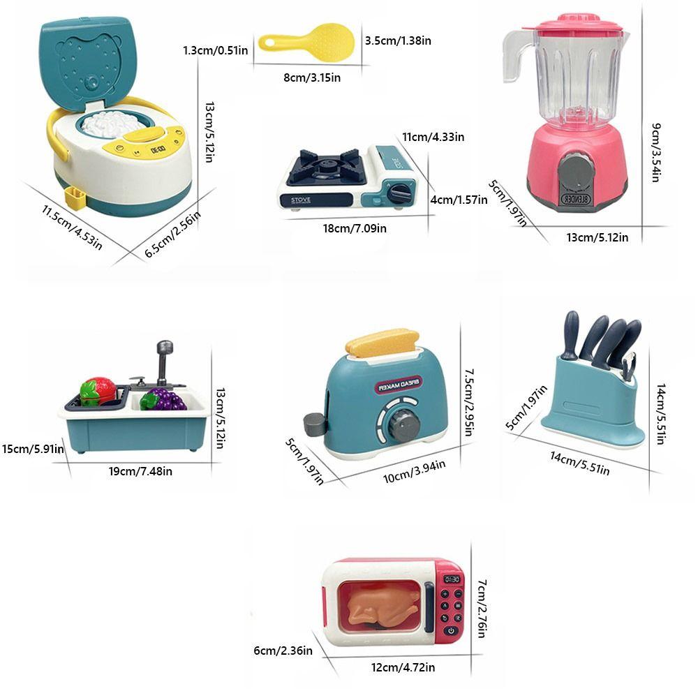 Multicolor Kids Cooking Playset Microwave Plastic Playing House Kitchen Toy Gas Stove Simulation Design Simulation Rice Cooker
