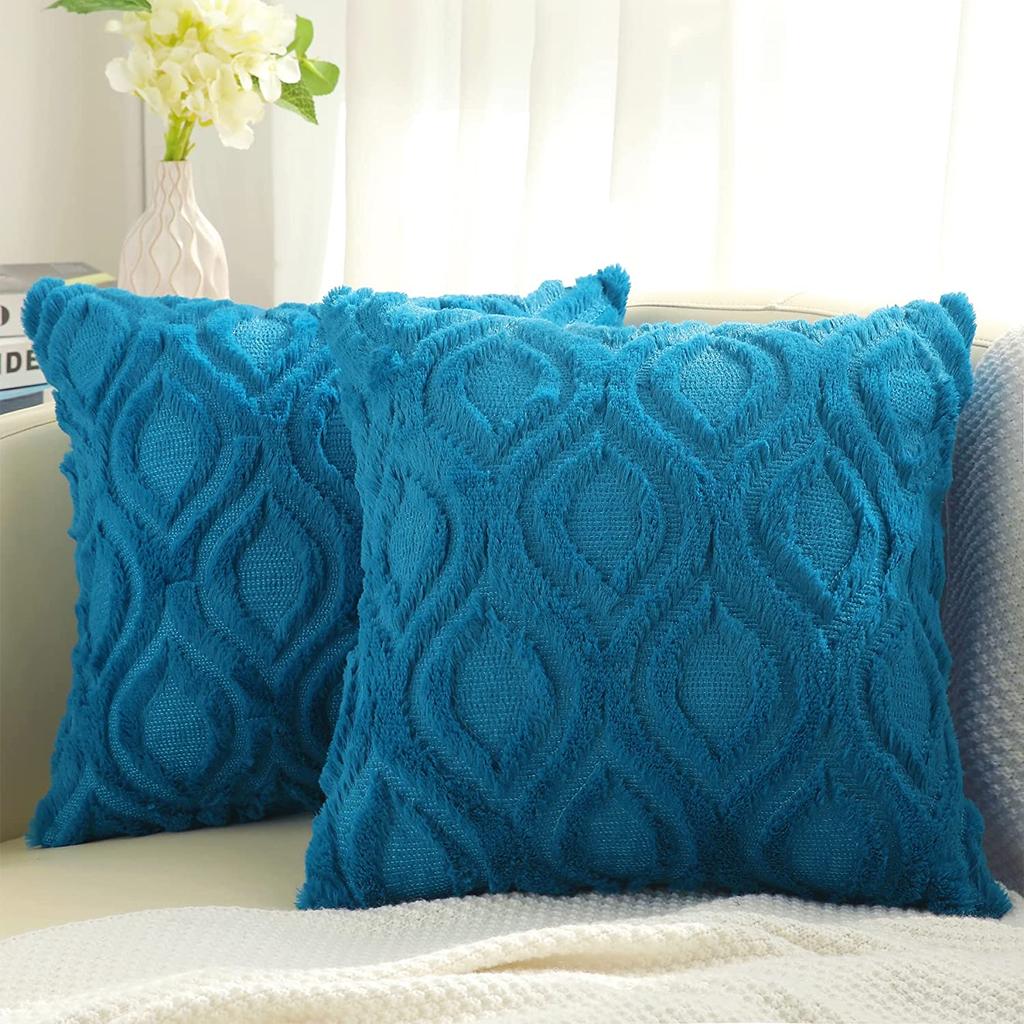 HAPIHAPPY Kissenbezug 45X45 2er-Set Kissenbezug Plüsch Sofa Dekokissenbezug Weich Luxus Für Wohnzimmerdeko