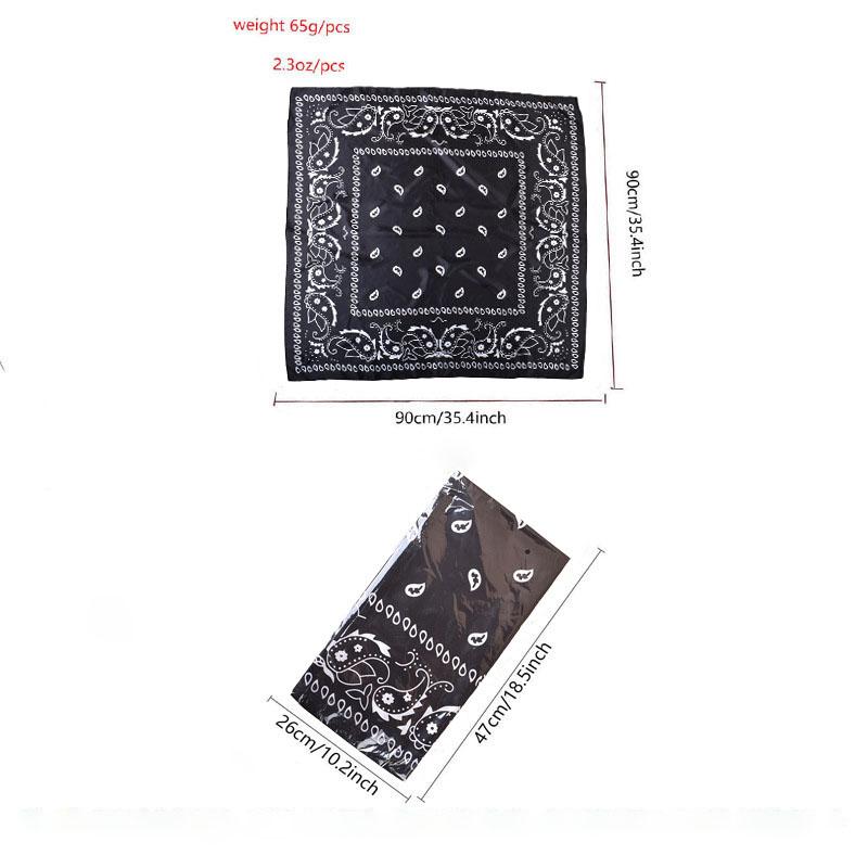 Women's Paisley Print Square Scarf Satin Sheen Lightweight Head Wrap Fashion Accessory Summer Geometric Shawl Neck Scarf