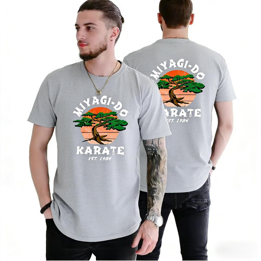 Classic Anime Tshirt for Men Cobra Kai Miyagi Do Summer Mens Fashionable and Comfortable Pullover Hip Hop Street Mens Clothing