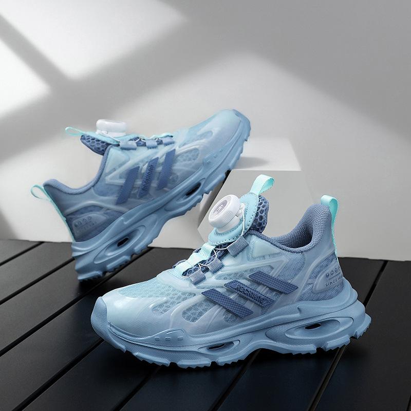 2025 Summer Rotating Button Single Mesh Breathable EVA Lightweight Running Shoes Children's Sports Shoes Primary School Students Physical Education