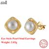 Effie Queen 925 Silber Perlenohrringe 14 Karat Gold Steckerohrringe Modischer Schmuck Ohrschmuck Damenohrringe Für Geschenk GPE99