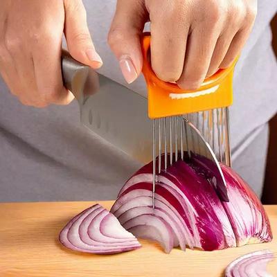 Heart Shaped Onion Fork Stainless Steel Onion Holder Multi Purpose Cooking Tool Vegetable Slicer Helper Meat Tenderizer Pin