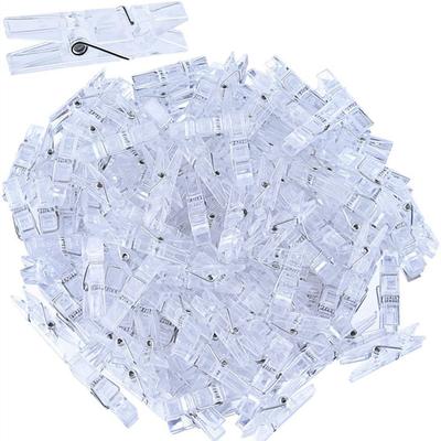 100/50PCS Plastic Mini Clothespins Photo Clips Mini Clothes Pegs Transparent Clip DIY Home Photo Display Decoration YFJ008