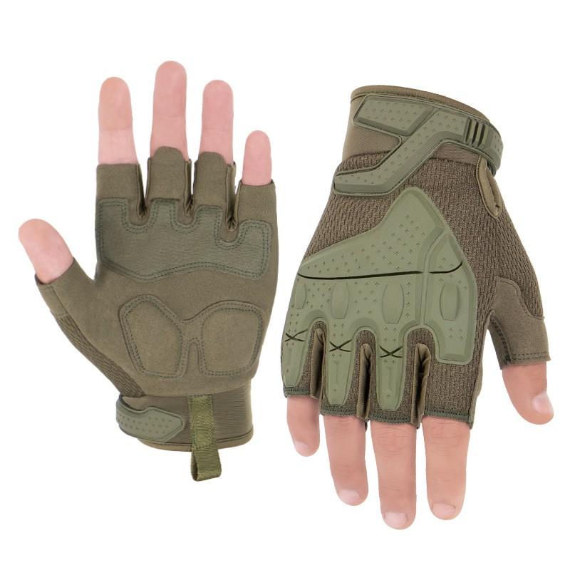 Half-Finger Tactical Gloves Cycling Outdoor Sports Anti-Slip Shockproof Durable Knit Fabric Use