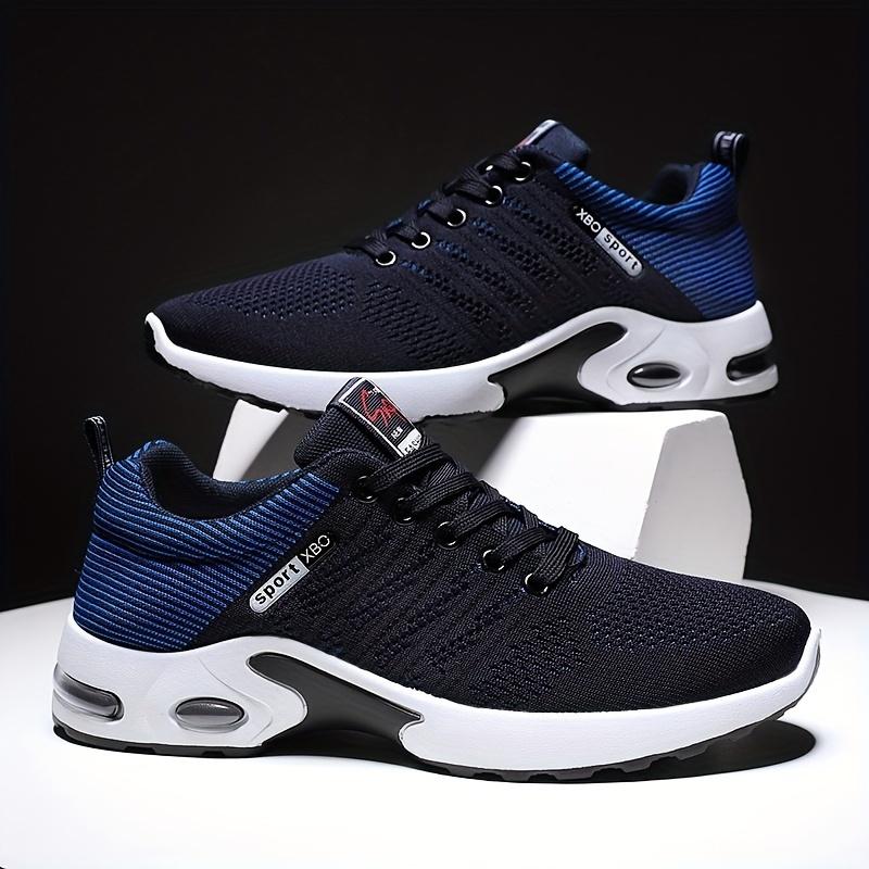 Air-Cushioned Athletic Sneakers for Men - Breathable Mesh, Non-Slip Grip, Durable Lace-Up Shoes for Outdoor Sports & Casual Wear