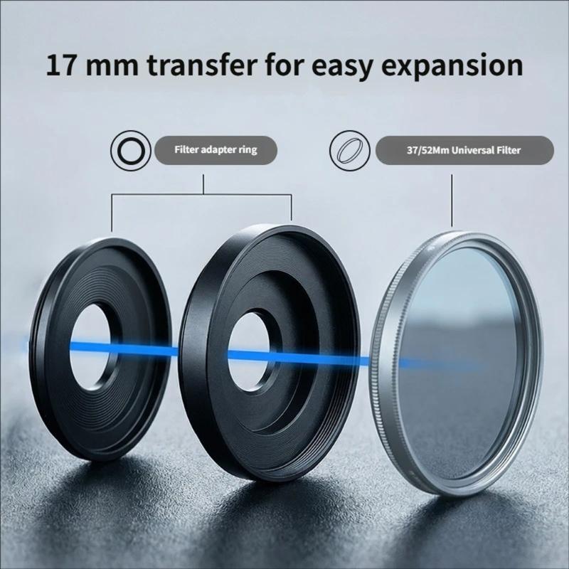 Professional 17mm Metal Lens Adapter With Scratch proof Coating Compatibles ND CPL Filters 17-39mm 17-52mm