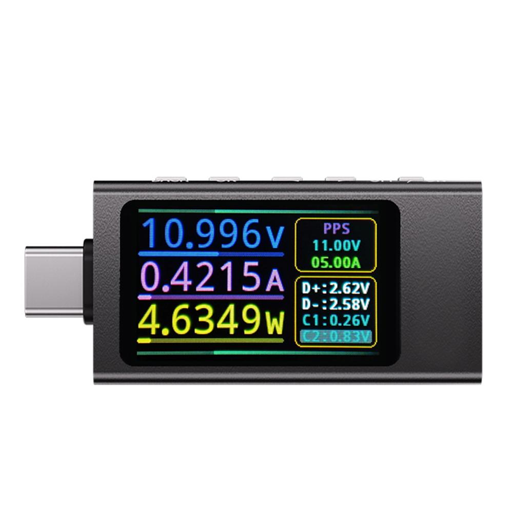 

KWS-X1 Type C Voltage and Current Tester HD IPS Display Mobile Communication Terminal Fast Charge Trigger Meter DC 4-30V 0-12A