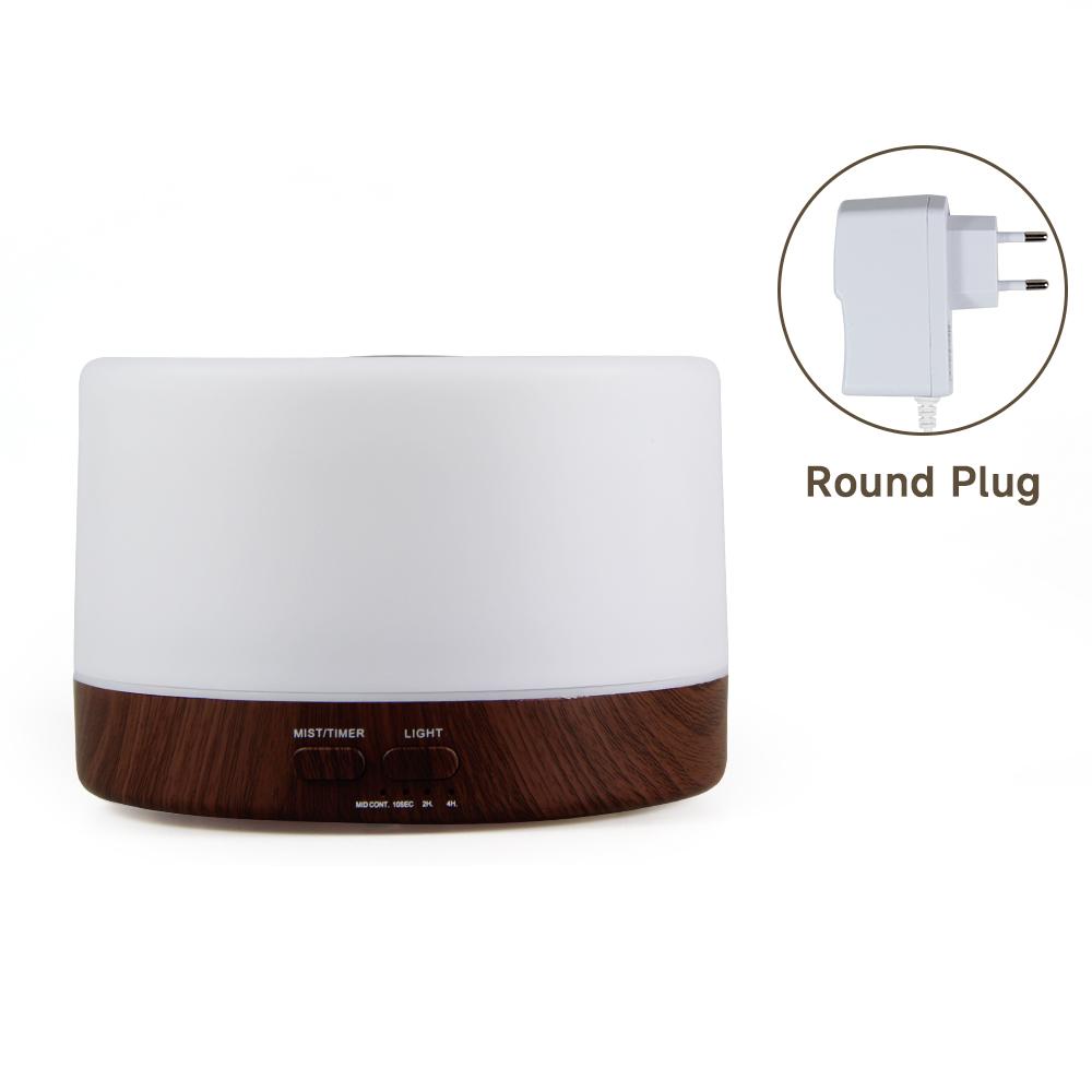 500ml Remote Control Essential Oil Diffuser Desktop Aroma Diffuser Mute Ultrasonic Air Humidifier with 7 Colors Night Light