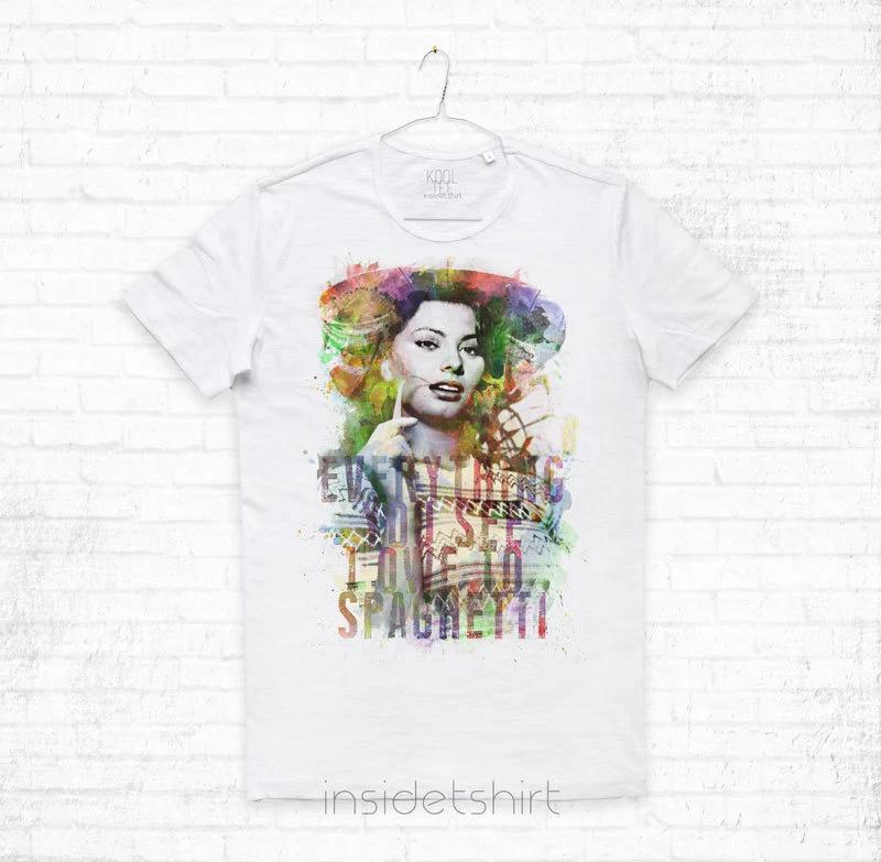 

SOPHIA LOREN Movie Star Spaghetti Pin Up Hollywood T-SHIRT MAN T-SHIRT L