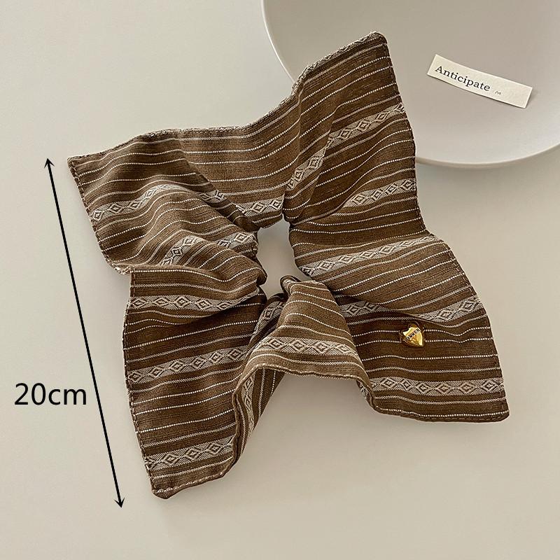 Korea Square Striped Cloth Scrunchies Women Girl Elastic Hair Rubber Band Accessories Tie Hair Ring Rope Headdress Headwear