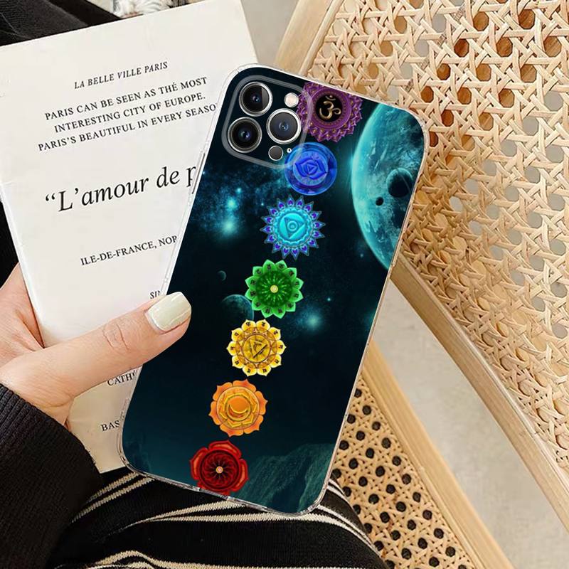 Mandala Chakra Insist Yoga Handyhülle Silikon Weich für iphone 14 13 12 11 Pro Mini XS MAX 8 7 6 Plus X XS XR Hülle