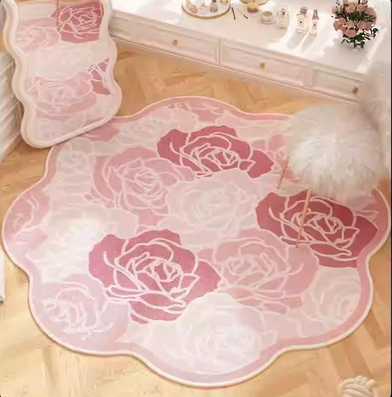 Sweet Irregular Bedroom Bedside Carpet Small Fresh Style Living Room Rugs Creative Fashion Dressing Table Floor Mats  Alfombra
