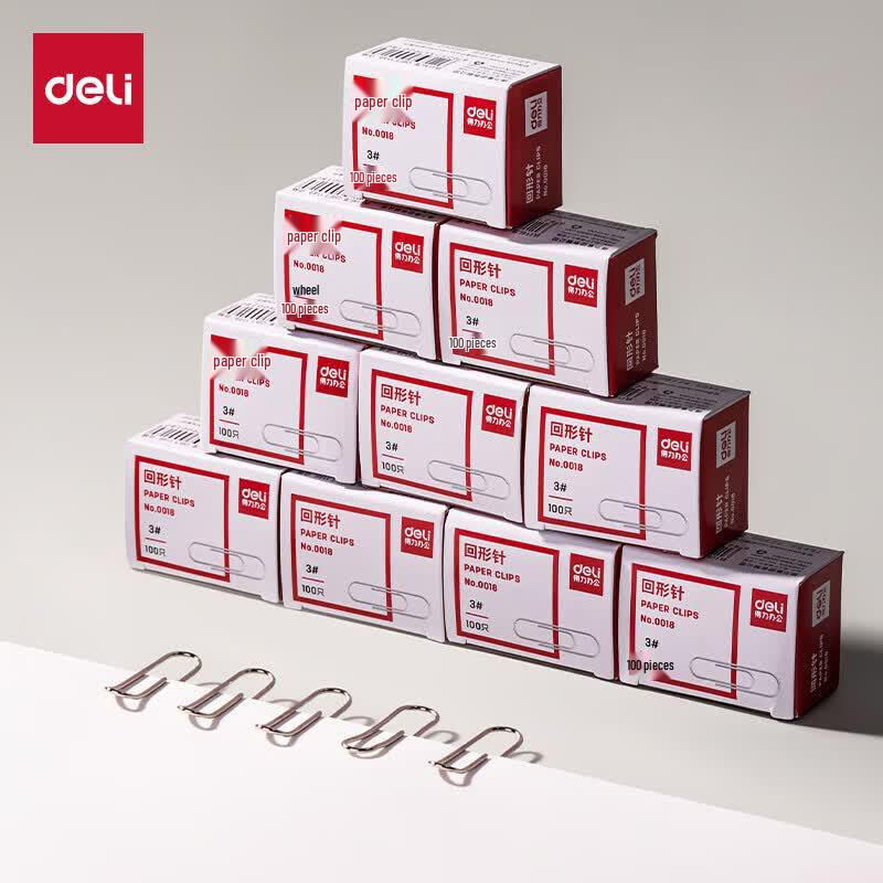 Deli 29mm Nickel Plated Paper Clips