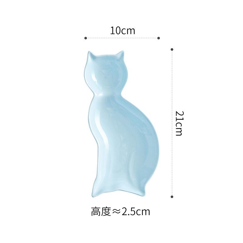 Piatto creativo a forma di gatto in ceramica, piatto per snack con patatine fritte, piatto per snack dim sum, piatto per colazione, stoviglie da cucina