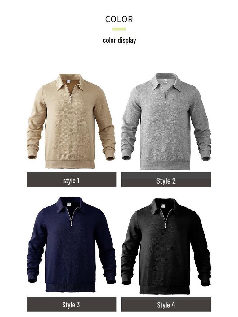 European-American Men's Half-Zip Jacquard Sweatshirt - 2025 Spring/Autumn Collection