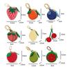 Mini Cherry Fruit Shape Coin Purse Portable Strawberry Blueberry Peach Lemon Cute PU Leather Pouch Wallet Pendant Key Chain Gift
