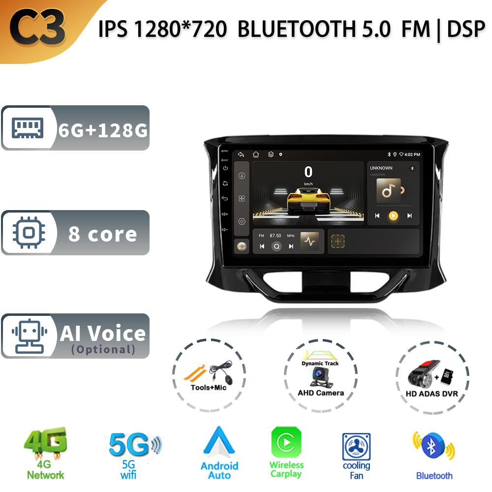 Android 13 Wireless CarPlay Auto Car Radio For LADA Xray X-ray 2015-2019 Multimedia 4G WIFI GPS Navigation Screen