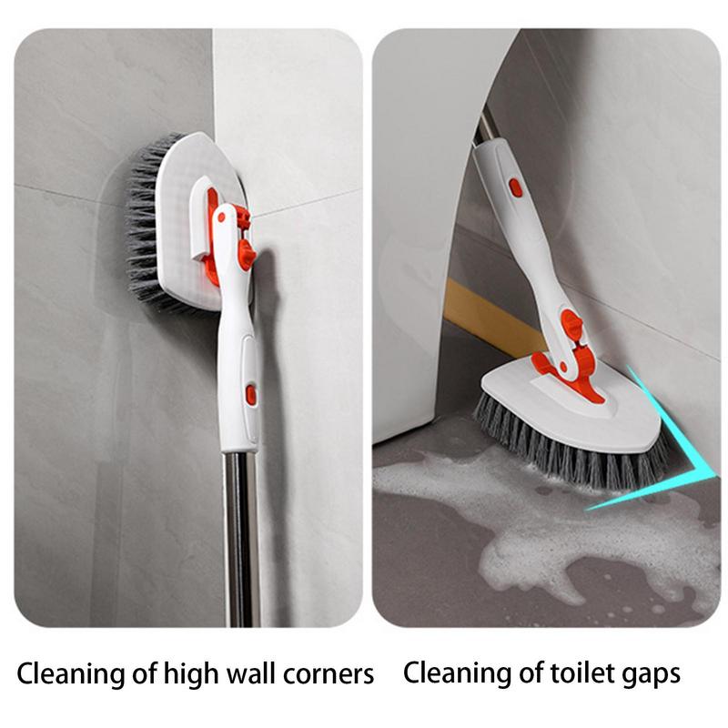 4 in 1 Household bathroom long handle brush multi-purpose Tile Scrubber for floor wall ceramic tile Stiff Bristle cleaning tools