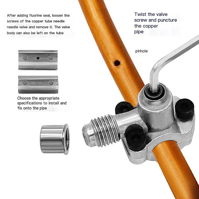 Kühlschrank-Hahnventil-Kit BVP31 Kältetechnik-Nadelventile mit Schraubenschlüsseln Kühlschrank-Klimaanlage für Rohrschläuche