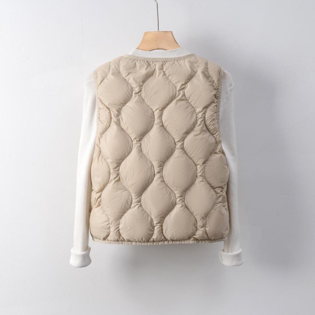 Down Liner New National Standard 90 Down Kamizelka puchowa damska Jesień i zima Nowa, cienka i wąska, dekolt w serek Lekka i cienka