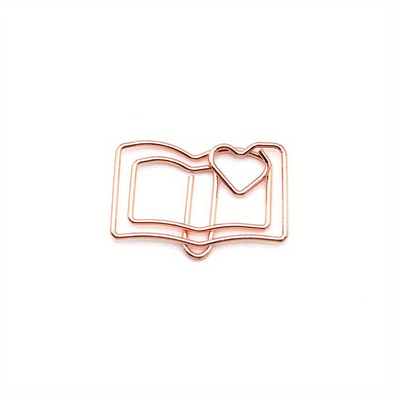 10pcs Fantastical Cartoon Paper Clip Bookmark - Rose Gold Curve Design, Suitable for Learning, Exams, and Books