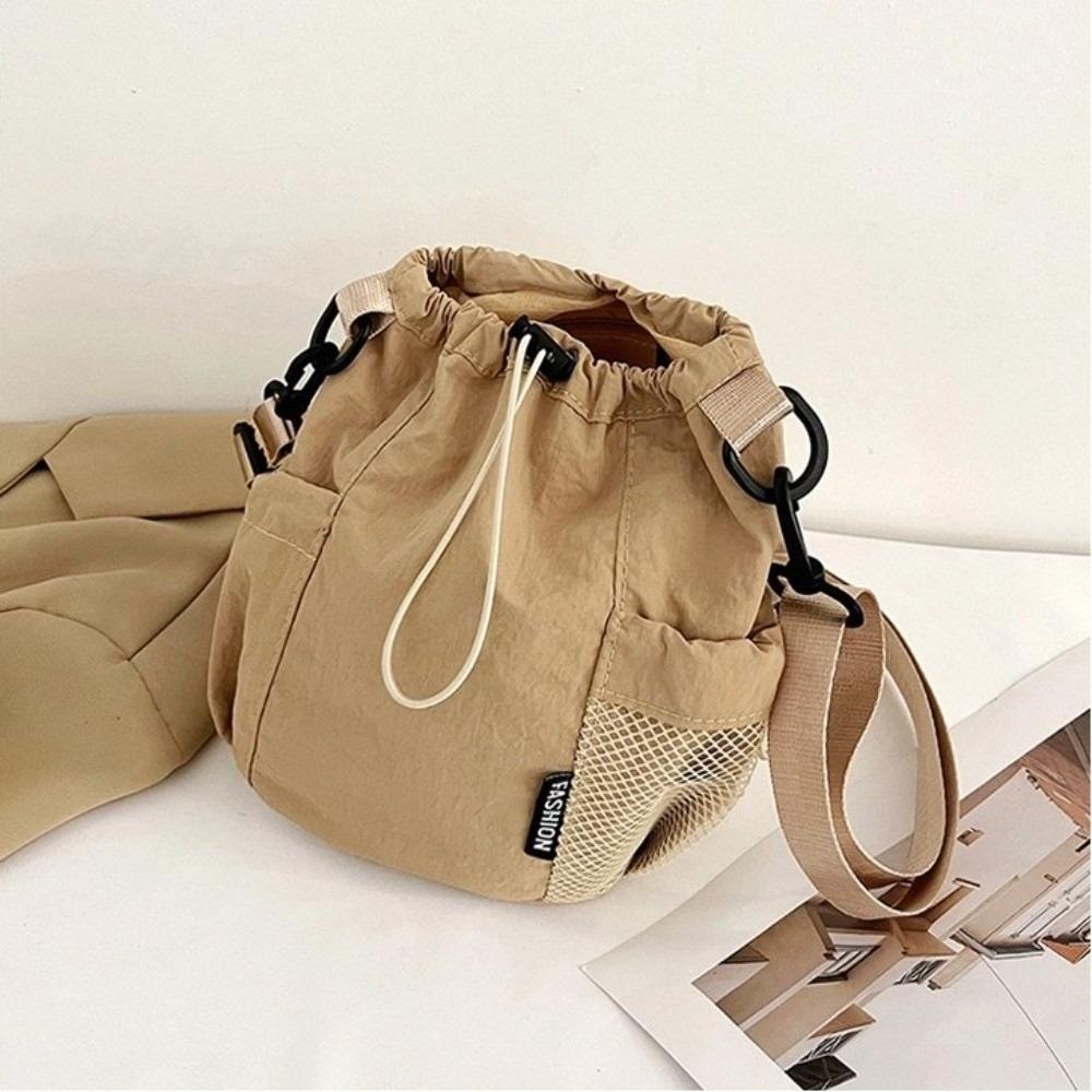 

Fashion Single Shoulder Shoulder Bag Solid Color Lightweight Crossbody Bag Nylon Small Bag Outdoor бежевый