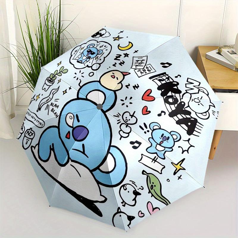 

1pc BT21 Character Artwork Umbrella with Plastic Handle,Suitable for All Seasons Home Travel Outdoor UmbrellaM1264