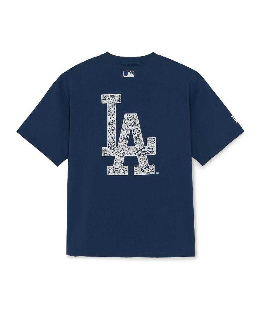 Emelbi Basic Lace Mega Logo Oversized Short Sleeve T-Shirt La (D.Navy)