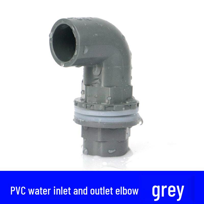 Šedá sada PVC vodovodních tvarovek: Koleno, T-kus, 3-cestný, 4-cestný plastový spoj pro přívod vody do akvária