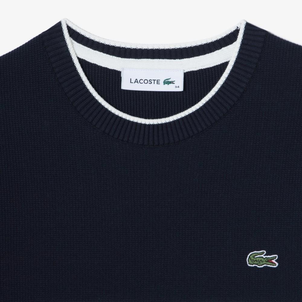 [lacoste] Women's Striped Short-Sleeve Sweater AF415E-56G166
